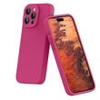 Lemontti Husa Liquid Silicon MagCharge iPhone 15 Pro Max Roze (protectie 360°, material fin, captusit cu microfibra)