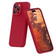 Lemontti Husa Liquid Silicon MagCharge iPhone 15 Pro Visiniu (protectie 360°, material fin, captusit cu microfibra)