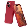 Lemontti Husa Liquid Silicon MagCharge iPhone 15 Visiniu (protectie 360°, material fin, captusit cu microfibra)
