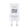 Lemontti Incarcator Retea GaN Dual Port 1x Type-C si 1x USB-A, 25W, EU Plug, Alb
