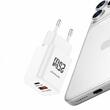 Lemontti Incarcator Retea GaN Dual Port 1x Type-C si 1x USB-A, 25W, EU Plug, Alb