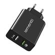Lemontti Incarcator Retea Fast Charge 30W 2 porturi USB-A QC 3.0 + USB-A 2.4A Negru