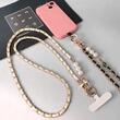 Lemontti Snur telefon cu perle, 120cm, Alb
