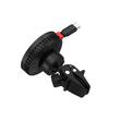 Lemontti Suport Auto MagSafe Magnetic cu Incarcare wireless si cablu retractabil Type-C 1m, prindere ventilatie, Negru