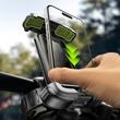 Lisen Suport Telefon pentru Bicicleta prindere magnetica, rezistent la socuri, rotatie 360, pentru telefoane cu diagonala 4-7 inch, Negru
