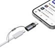 Mcdodo Adaptor OTG Lightning la Type-C,60W, Aliaj de aluminiu, Incarcare si sincronizare date, cu indicator luminos, cu snur, Negru