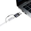 Mcdodo Adaptor OTG Type-C la USB 3.0, Aliaj de aluminiu, Incarcare si sincronizare date, cu indicator luminos, snur de prindere, Negru