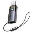 Mcdodo Adaptor Type-C la Lightning OTG 36W, aliaj de aluminiu, incarcare si sincronizare date, lumina albastra, snur, Negru