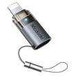 Mcdodo Adaptor Type-C la Lightning OTG 36W, aliaj de aluminiu, incarcare si sincronizare date, lumina albastra, snur, Negru
