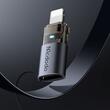 Mcdodo Adaptor Type-C la Lightning OTG 36W, aliaj de aluminiu, incarcare si sincronizare date, lumina albastra, snur, Negru
