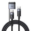 Mcdodo Cablu 2 in 1 Type-C la Type-C cu conector MagSafe 3, Super Fast Charging 240 W, Indicator LED, 2 m, Negru