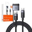 Mcdodo Cablu 2 in 1 Type-C la Type-C cu conector MagSafe 3, Super Fast Charging 240 W, Indicator LED, 2 m, Negru