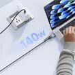 Mcdodo Cablu 2 in 1 Type-C la Type-C cu conector MagSafe 3, Super Fast Charging 240 W, Indicator LED, 2 m, Negru