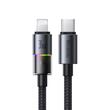 Mcdodo Cablu Type-C la Lightning 36W, Fast Charging 3A, LED multicolor 1.2m Negru