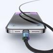 Mcdodo Cablu Type-C la Lightning 36W, Fast Charging 3A, LED multicolor 1.2m Negru