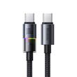 Mcdodo Cablu Type-C la Type-C 100W, Fast Charging 5A, LED multicolor 1.2m, Negru