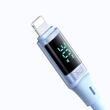 Mcdodo Cablu Type-C la Lightning Digital Display Silicone Fast Charging, 36W, 1.2m Albastru