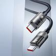 Mcdodo Cablu Type-C la Type-C, 100W, Fast Charging, Design transparent, Oprire automata, 1,2 m Negru
