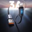 Mcdodo Cablu USB-A la Lightning Fast Charging, 3A LED, 1.2m Negru