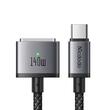 Mcdodo Cablu pentru MacBook Pro 16 inch (2021/2023), MacBook Air (2022), MacBook Pro 14 inch (2021/2023) Type-C la MagSafe 3, Fast Charger 140W, Indicator LED, 2m, Negru