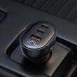 Mcdodo Incarcator Auto 2xType-C si 1xUSB, Prism Series, Digital Display, PD Fast Charging, 128W, Negru