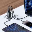 Mcdodo Set Incarcator Retea 2xType-C si 1xUSB-A GaN5 Mini Pro Fast Charger 67W, cablu Type-C la Lightning, 1.2m, Negru