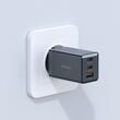 Mcdodo Set Incarcator Retea 2xType-C si 1xUSB-A GaN5 Mini Pro Fast Charger 67W, cablu Type-C la Lightning, 1.2m, Negru