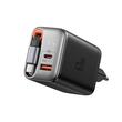 Mcdodo Set Incarcator Retea 67W, Fast Charger, FreeGo 1x USB-A, 1x Type-C, cablu Type-C retractabil, 65cm, Digital Display, Negru