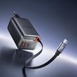 Mcdodo Set Incarcator Retea 67W, Fast Charger, FreeGo 1x USB-A, 1x Type-C, cablu Type-C retractabil, 65cm, Digital Display, Negru