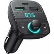 Ugreen Modulator FM cu incarcator auto 31.5W, Bluetooth, 2x USB-A, 1xType-C, TF Card Slot, LED Display, Negru