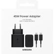 Samsung Set Incarcator Original Retea Super Fast Charging port USB Type-C, Low Standby, 45W, cablu Type-C - Type-C (5A) inclus,1.8m,Negru