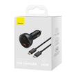 Baseus Set Incarcator Auto Digial Display 140W Fast Charger PD,QC3.0, 1x USB, 1xType-C, cablu inclus Type-C, 1m Negru