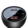 Baseus Set Incarcator Auto Digial Display 140W Fast Charger PD,QC3.0, 1x USB, 1xType-C, cablu inclus Type-C, 1m Negru