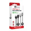 Lemontti Set Cabluri Bending Aluminum USB-A la Type-C 0.5m + 1m