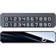Lemontti Suport auto numar telefon parcare, 2 numere telefon schimbabile, aluminiu, cifre magnetice fluorescente, Negru