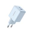 Ugreen Incarcator Retea 30W, Fast Charger, Dual Port USB-A si USB-C, GaN, QC 3.0, Albastru