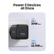 Ugreen Incarcator Retea 30W, Fast Charger, Dual Port USB-A si USB-C, GaN, QC 3.0, Albastru