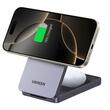 Ugreen Incarcator Wireless 2 in1 MagSafe, 15W, pentru iPhone, AirPods, design pliabil compact, Negru