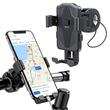 Yesido Suport Telefon pentru Bicicleta prindere automata pe ghidon, curele frontale, pentru telefoane cu diagonala de 4 - 6.5 inch, Negru