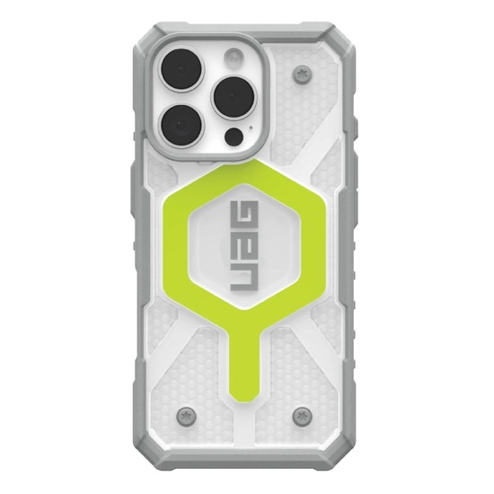 UAG Husa Pathfinder Clear MagSafe iPhone 16 Pro Active Neon