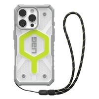 UAG Husa Pathfinder Clear MagSafe iPhone 16 Pro Active Neon Lanyard