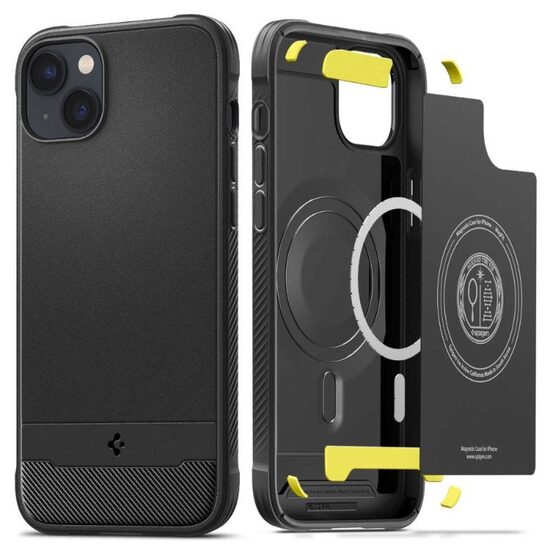 Husa iPhone 14 Plus Spigen Rugged Armor MagSafe Matte Black