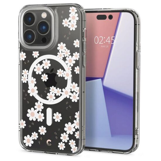Husa iPhone 14 Pro Spigen Cyrill Cecile Magsafe White Daisy
