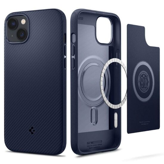 Husa iPhone 14 Spigen Mag Armor MagSafe Navy Blue