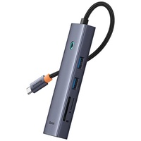 Baseus Multihub 7 in1 UltraJoy Type-C la 1xHDMI 4K 30Hz si 2xUSB 3.0 si 1xPD +RJ45 si SD/TF3.0 Gri