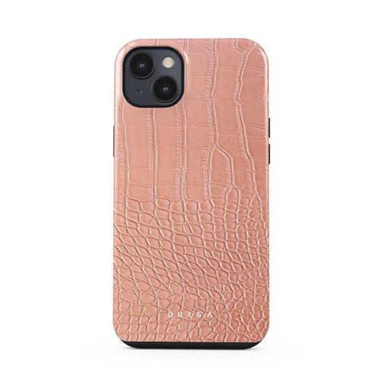 Husa iPhone 14 Burga Dual Layer Pink Croco