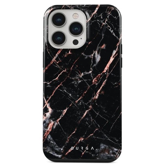 Husa iPhone 14 Pro Burga Dual Layer Rose Gold Marble