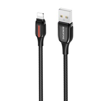 Borofone Cablu BU14 Heroic USB la Lightning Negru (impletitura textila, 1.2m)