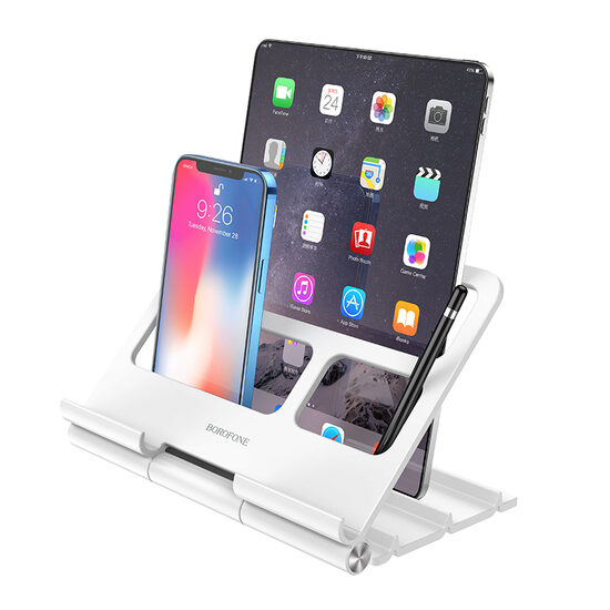 Borofone Suport Birou BH58 Titan pentru Telefon si Tableta Alb