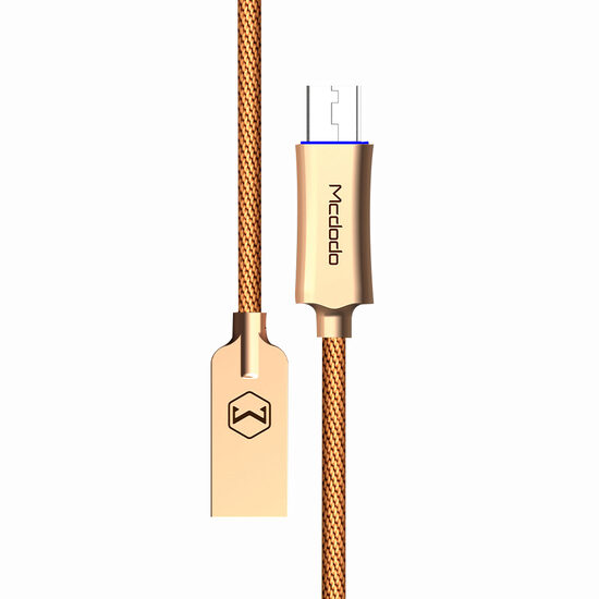 Cablu MicroUSB Mcdodo Auto Disconnect Gold (1m, QC3.0, led indicator)